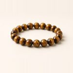 Tiger eye bracelet with polished golden-brown banded round beads