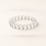 Manka Clear Quartz Crystal Bracelet with clear round quartz beads