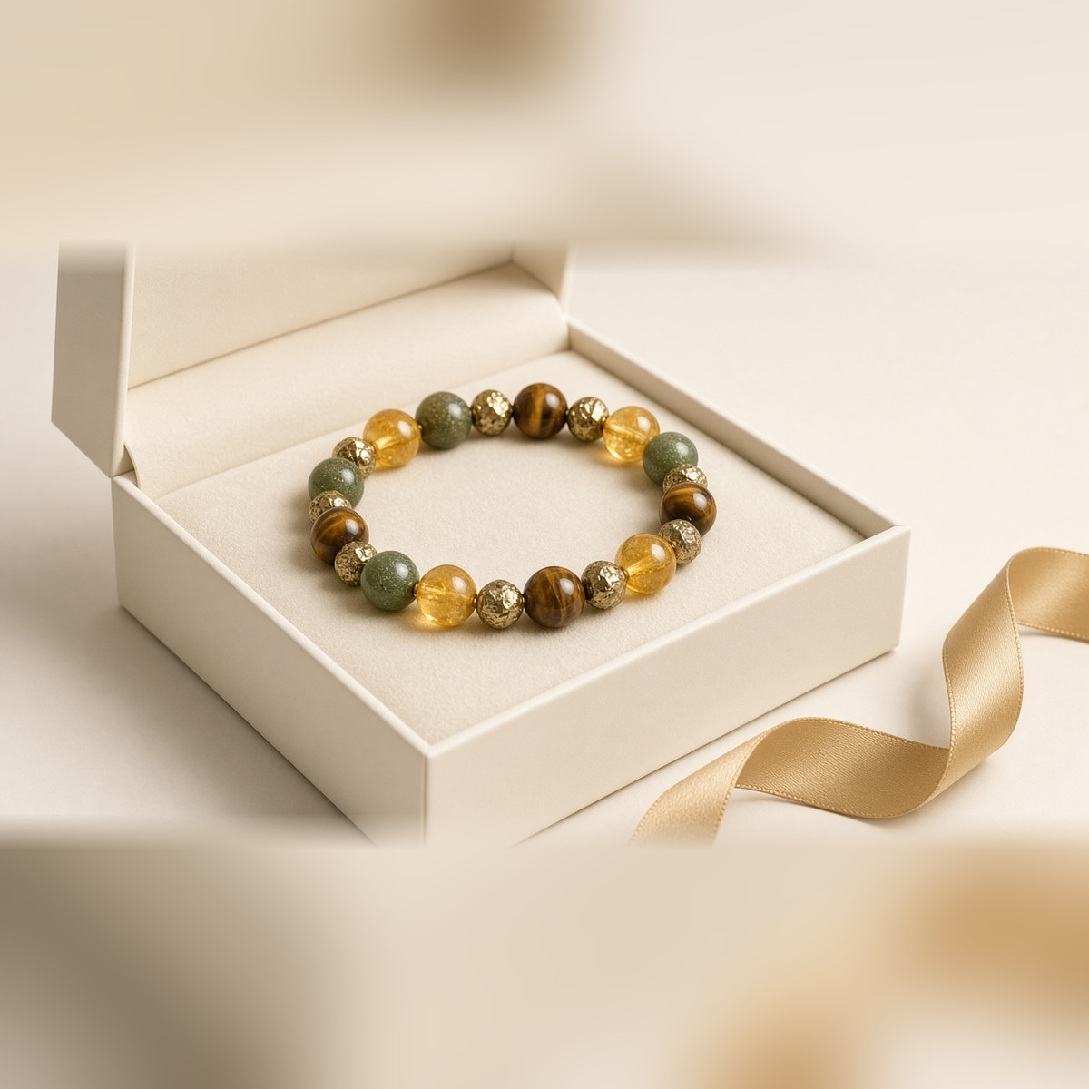 Dhan Yog multi-gemstone bracelet in a premium Manka gift box