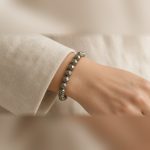 Manka Pyrite Bracelet worn on the wrist