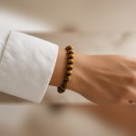Manka Tiger Eye Bracelet worn on the wrist